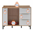 Balcão Multiuso De Cozinha Com Tampo 01 Porta E 04 Gavetas 12