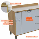 Balcão Multiuso De Cozinha Com Tampo 01 Porta E 04 Gavetas 12