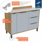 Balcão Multiuso De Cozinha Com Tampo 01 Porta E 04 Gavetas 12