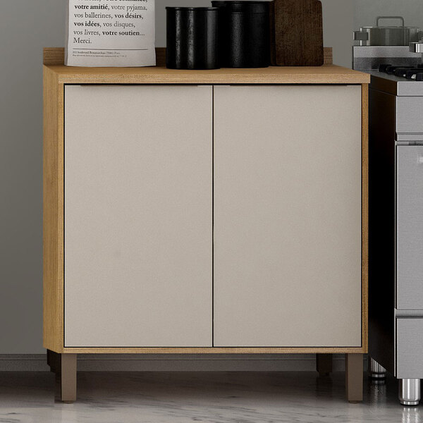 Balcão Multiuso De Cozinha Com Tampo 02 Portas E 01 Prateleir