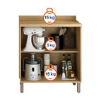 Balcão Multiuso De Cozinha Com Tampo 02 Portas E 01 Prateleir