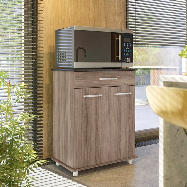 Balcão Multiuso Duplo 2 Portas 1 Gaveta Isis Carvalho Nature