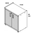 Balcão Multiuso Em Aço 2 Portas Pés Com Rodizio Com Tampo Tit