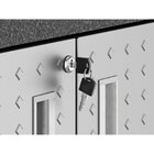 Balcão Multiuso Em Aço 2 Portas Pés Com Rodizio Com Tampo Tit