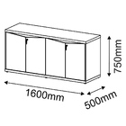 Balcão Multiuso Escritório Sala 04 Portas 160cm Y37 A02 Nogal