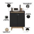 Balcão Multiuso Escritório Sala Los Angeles Tranca 02 Portas