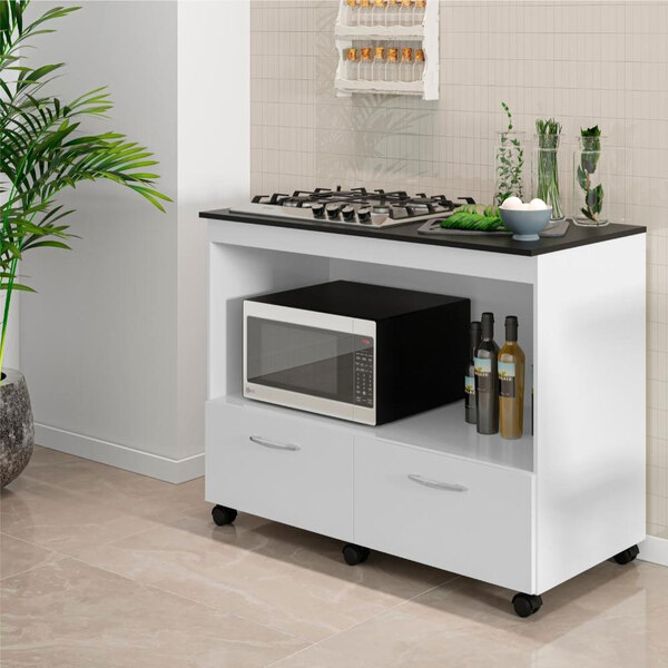 Balcão Multiuso Para Cooktop 04 Bocas Com 02 Gavetas 115cm Sa