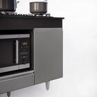 Balcão Multiuso Para Cooktop 4 Bocas Georgia Preto/cinza - Lu