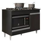 Balcão Multiuso Para Cooktop 4 Bocas Georgia Preto - Lumil Mó