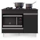 Balcão Multiuso Para Cooktop 4 Bocas Georgia Preto - Lumil Mó