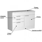 Balcão Multiuso Para Cozinha Com Tampo 2 Gavetas 2 Portas Bra