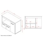 Balcão Multiuso Para Cozinha Micro-ondas 3 Portas Lina Savana