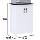 Balcão Multiuso Para Cozinha Vitória 2 Portas Branco Ajl