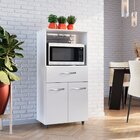 Balcão Multiuso Para Micro-ondas 2 Portas 1 Gaveta Nalu Branco