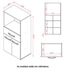 Balcão Multiuso Para Micro-ondas 2 Portas 1 Gaveta Nalu Savan