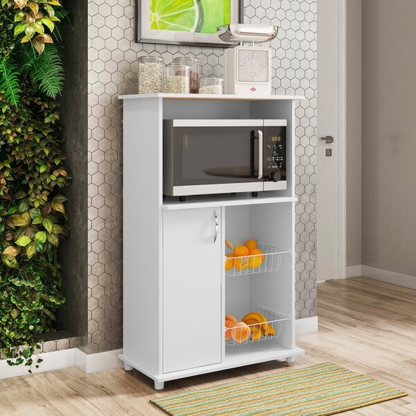 Balcão Multuso Para Forno E Microondas Com Fruteira 1 Porta N