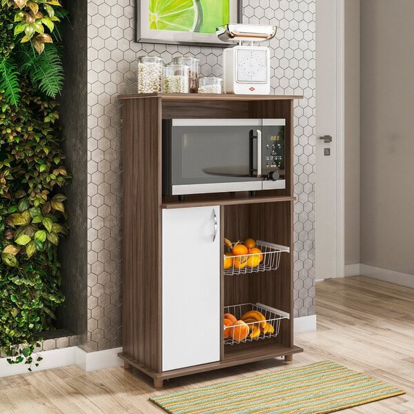 Balcão Multuso Para Forno E Microondas Com Fruteira 1 Porta N