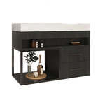 Balcão New 80 Com 2 Gavetas Carbono - Belizze