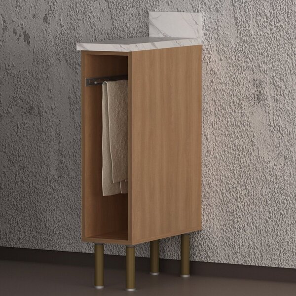 Balcão Nicho 20 Cm Com Porta Toalhas Freijó