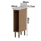 Balcão Nicho 20cm Com Tampo E Porta Toalha Cz Amêndoa/branco