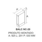 Balcão Nicho Toalheiro 20cm Com Tampo Com Rodapé Em Pvc Inova