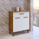 Balcão Ômega 02 Portas 01 Gaveta Arte Móveis Freijó/branco