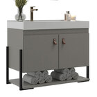 Balcão Opera 60 Com 2 Portas 1 Prateleira Cimento - Belizze