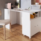 Balcão Organizador Multiuso Com Mesa Recolhivel E Rodizios Fu