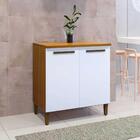 Balcão Ouro 02 Portas Arte Móveis Freijó/branco