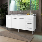 Balcao P/ Pia 150 Cm 3p Diana Branco Mobbs