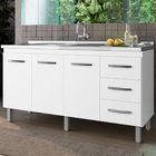 Balcao P/ Pia 150 Cm 3p Diana Branco Mobbs