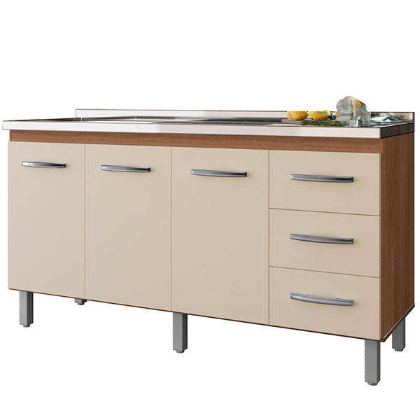 Balcao P/ Pia 150 Cm 3p Diana Savana Off White Mobbs