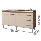 Balcao P/ Pia 160 Cm 3p Emily Sav Off White Mobbs