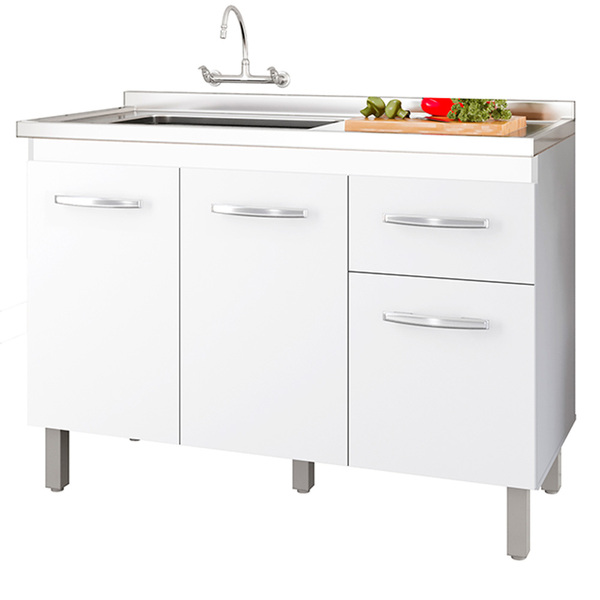 Balcao P/ Pia Sem Tampo Anita 120 Cm Mobbs Cor:branco