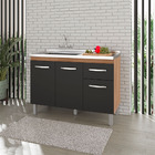 Balcao P/ Pia Sem Tampo Anita 120 Cm Savana Preto Mobbs