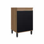 Balcão Paola 0,60 M Com Pés 1 Porta Dlm Mel E Preto Brilho