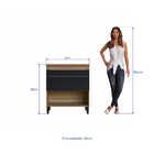 Balcão Paola 0,80 M Com Pés 1 Porta 2 Gavetas Dlm Mel E Preto