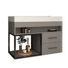 Balcão Para Banheiro 2 Gavetas New 80 Cimento - Belizze