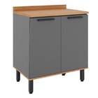 Balcão Para Banheiro 800mm Com Tampo Castanha Freijó E Cinza