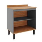 Balcão Para Banheiro 800mm Com Tampo Castanha Freijó E Cinza