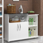 Balcão Para Banheiro Armário Tampo Preto 2 Portas