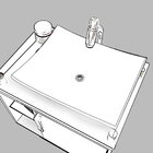 Balcão Para Banheiro Com 1 Porta Lagos-mgm - Branco / Preto