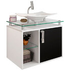 Balcão Para Banheiro Com 1 Porta Lagos-mgm - Branco / Preto