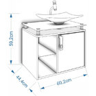 Balcão Para Banheiro Com 1 Porta Lagos-mgm - Branco / Preto