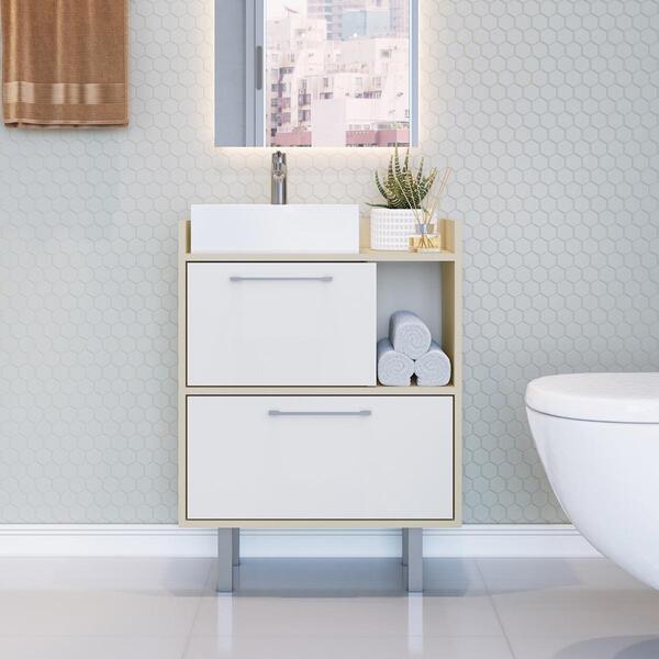 Balcão Para Banheiro Criando Mobilia Gb03 Gabinete 2 Portas