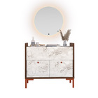 Balcão Para Banheiro/pia 2 Portas 1 Gaveta Rubi Imbuia/cobre