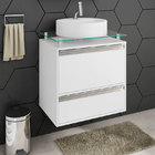 Balcão Para Banheiro Suspenso Com Pia Aveiro-mgm - Branco