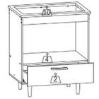 Balcão Para Cooktop 1 Gaveta 72 Cm Alec Pln