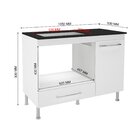 Balcão Para Cooktop 1 Porta 1 Gaveta 105cm Dubai  Branco