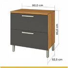 Balcão Para Cooktop 1 Porta 1 Gaveta Burguesa Nesher Móveis A